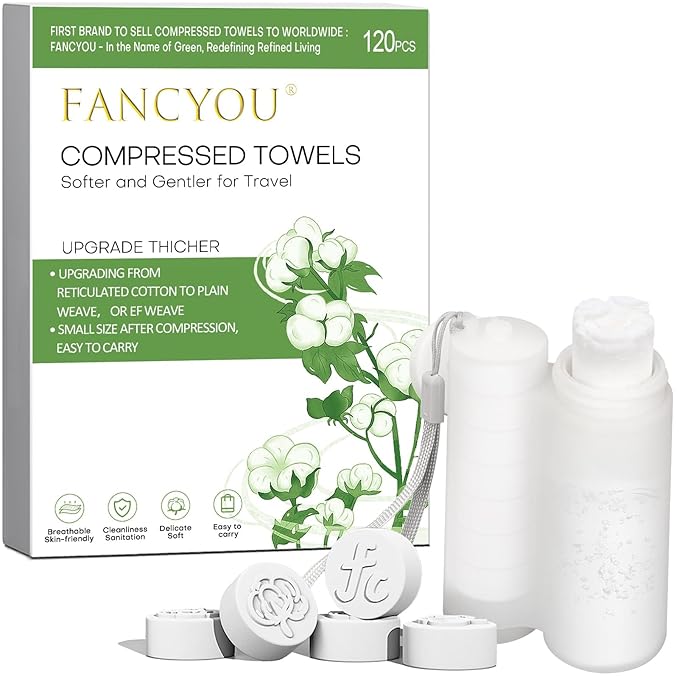 Compressed Towel Tablets 120 Count by Fancyou