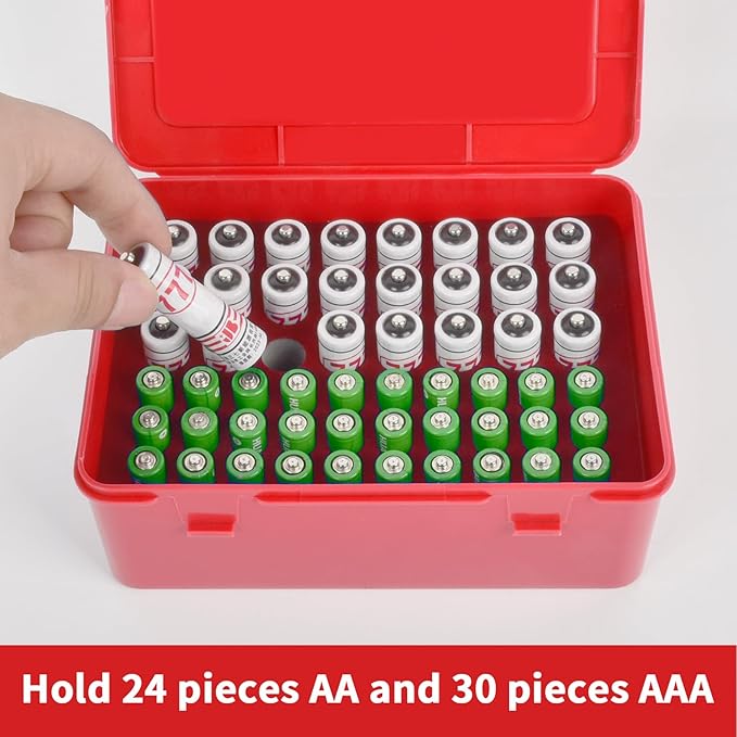 FULLCASE Battery Storage Organizer Holder Holds 54 AA AAA Batteries, Box Cases - Image 2