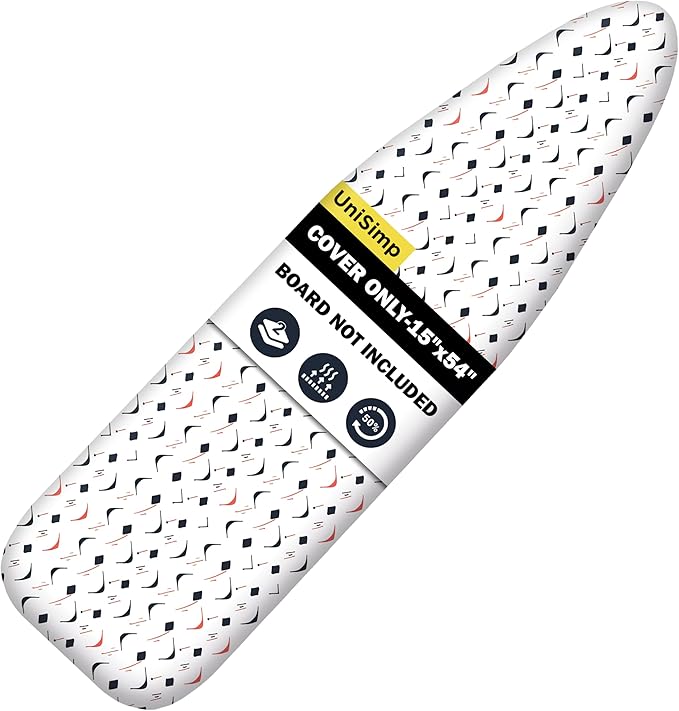Ironing Board Cover and Pad 15"x54" Extra Thick Natural Cotton, Scorch and by UniSimp