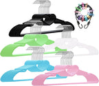 Plastic Hangers 50 Pack, Heart-Shaped Clothes Hanger Ultra Thin Space by ZRKFSR