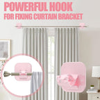 Adhesive Curtain Rods No Drilling Holder, No Drill Curtain Rod Brackets - Image 2