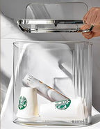 Sooyee Clear 14 Liter Bathroom Trash Can - Image 2