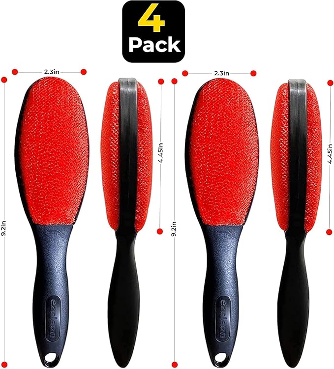 4Pack Red Color Lint Brush for Clothes Furniture Couch, Lint Brush Pet Hair - Image 2