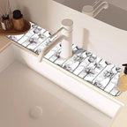 Water Lily Flower Kitchen Sink Splash Guard Mat Absorbent Fast Drying Mat - Image 2