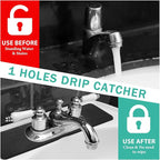 Tioncy 2 Pcs Faucet Mat Sink Splash Guard Oval-hole Oval Splash Pad - Image 4