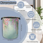 Colorful Flowers Laundry Basket, Foldable - Image 2