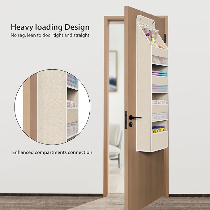 Univivi 5-Shelf Over Door Hanging Organizer Fabric Door Storage - Image 2
