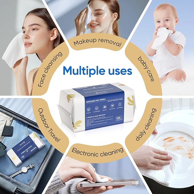 Disposable Face Towels, Biodegradable Ultra Soft Washcloths - Image 7
