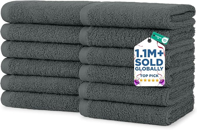 DAN RIVER 12 Pack Wash Cloths for Showering by DanRiver