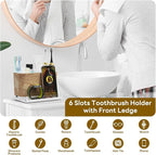 Bathroom Organizers and Storage 6 Slots Wood Grain Electric Toothbrush Holders - Image 4