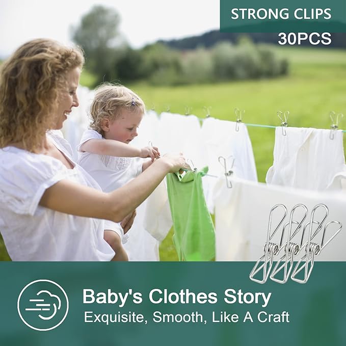 Stainless Steel Laundry Clothes Pins Heavy Duty Outdoor, Clothespins - Image 2