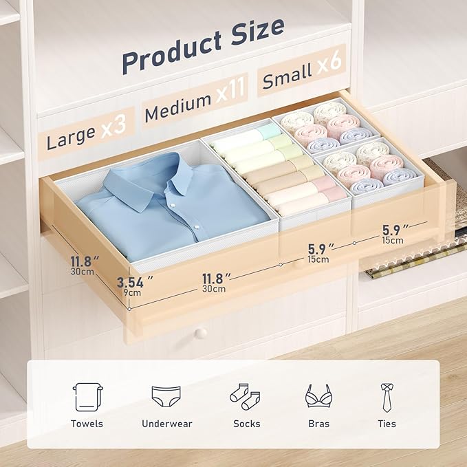 DIMJ Drawer Organizer Clothes Storage - Image 2