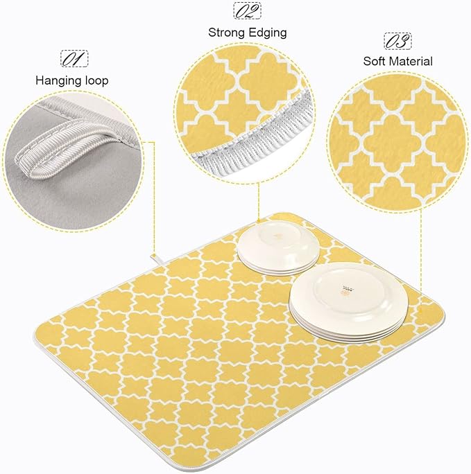 Super Absorbent Dish Drying Mat, Microfiber Fast-Drying Dish Mat, Kitchen Dish - Image 4