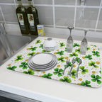 Green Shamrock St. Patrick's Day Dish Drying Mat 18 x 24 Inch - Image 5
