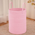 Large Woven Laundry Basket Hamper, 100L Cotton Rope Storage Bin by JMvicyroam