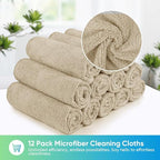 HOMEXCEL Brown Microfiber Cleaning Cloth, 12 Pack Premium Microfiber Towels - Image 4