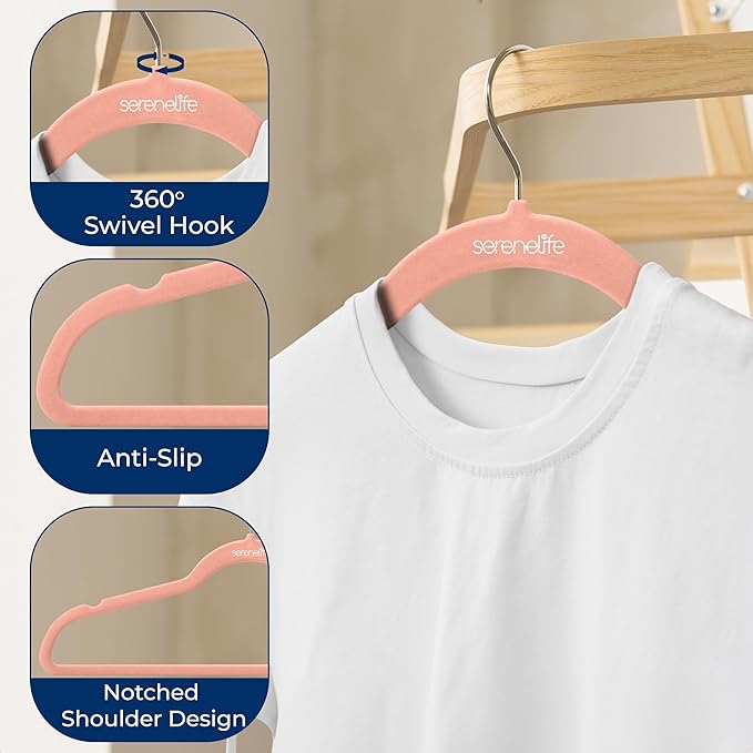 SereneLife 20 Pack Velvet Hangers - Image 5