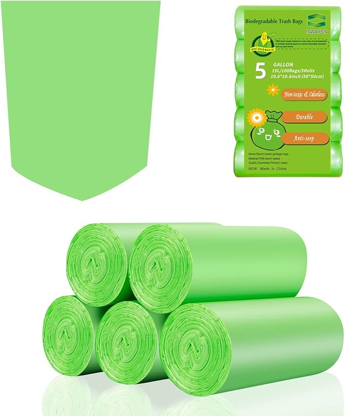 5 Gallon Biodegradable Garbage Bags by Inwaysin