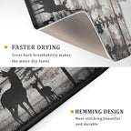 Forest Deer Dish Drying Mat Wildlife Animal Decorative Microfiber Dishes Pad - Image 3
