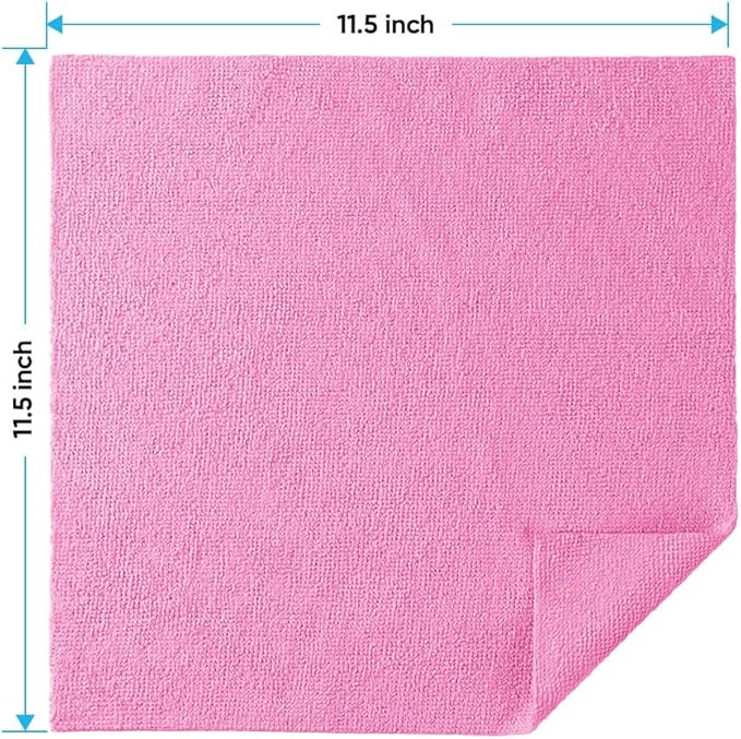 HOMEXCEL Pink Microfiber Cleaning Cloths, 20 Pack Cleaning Rags - Image 2