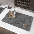 2PCS Stone Drying Mat for Kitchen Counter, Dark Gray by IMGROSE