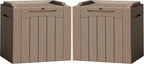 Flamaker 2 Pack Deck Box 31 Gallon Waterproof Resin Storage Box with Lid Indoor Outdoor Delivery Box Storage Bin for Patio Cushions (Light Brown) by Flamaker