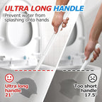 2Pack 2 in 1 Toilet Brush and Plunger Set, Clean Gloves, Extended Handle - Image 2