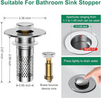 ​Bathroom Sink Drain Strainer, Universal Pop-Up Sink Stopper Hair Catcher - Image 2