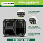 Freshware Meal Prep Containers 3 Compartment Food Containers - Image 5