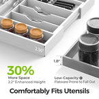 Bamboo Kitchen Drawer Organizer, Expandable Silverware Organizer - Image 3