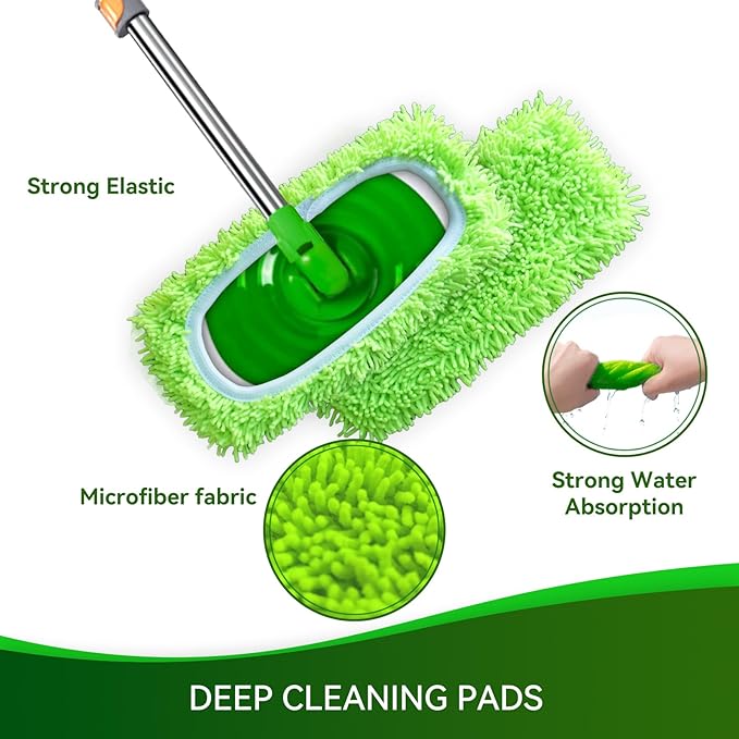 4 Pack Reusable Microfiber Mop Pads Compatible - Image 3