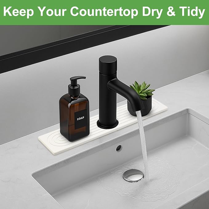 Small Stone Faucet Mat for Kitchen Sink Tray Diatomaceous Earth Quick Dry - Image 6