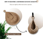 Hanging Fruit Large Basket Set of 3, Boho Wall Hanging Storage Basket - Image 4
