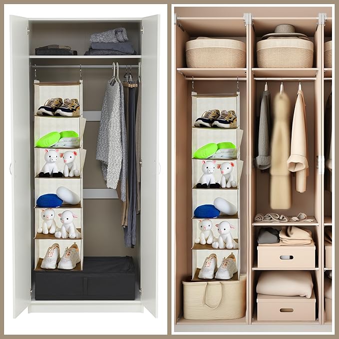 Leinuosen 6 Tier Shelf Hanging Closet Organizer Hanging Shelves - Image 5
