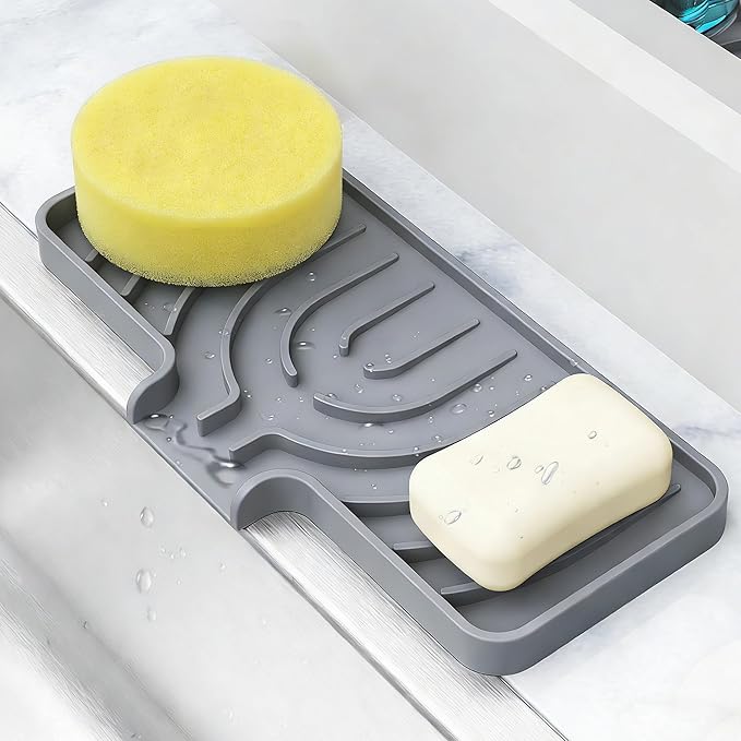 Sponge Holder for Kitchen Sink, Dish Sponge Holder & Soap Tray by JIUBAR