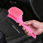 Pink Carpet Brush for Women, Soft Nylon Bristles for Cleaning Leather Seats and - Image 6