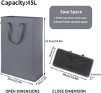 Odonata Slim Laundry Hamper Handles Collapsible Laundry Basket Thin Dirty - Image 2