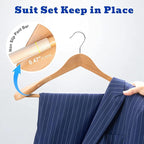 HOUSE DAY Wide Shoulder Wooden Hangers, Suit Hangers - Image 4