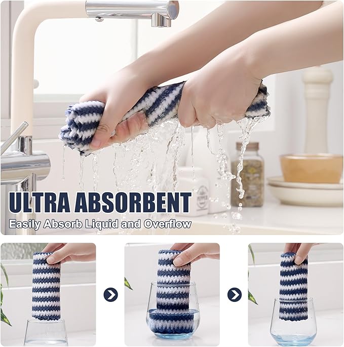 Homaxy Kitchen Towels, Ultra Soft and Absorbent Dish Towels, Reusable Fast - Image 3