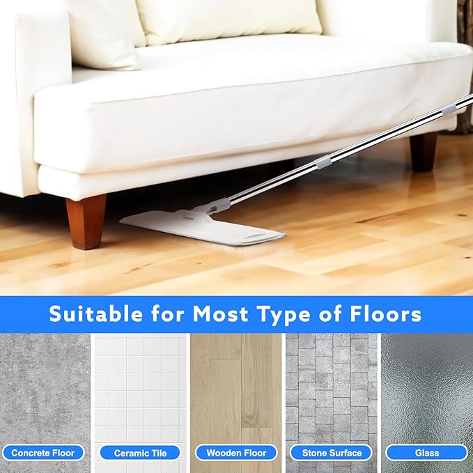 Microfiber Mop for Cleaning Floors, 55 Inch Extendable Flat Mop - Image 5