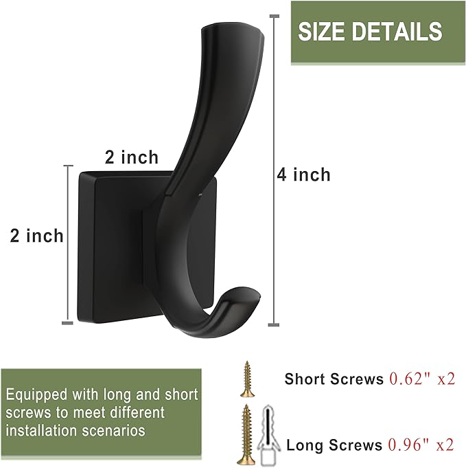 Black Towel Hooks Coat Hook, Towels Robe Holder - Image 7