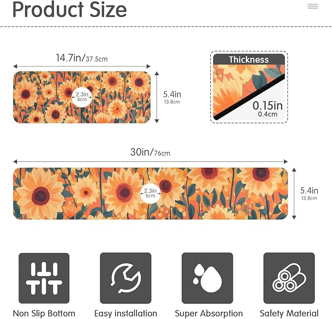 Kitchen Sink Splash Guard 1 PC 30 Inch Sink Faucet Mat Splash Guard - Image 2