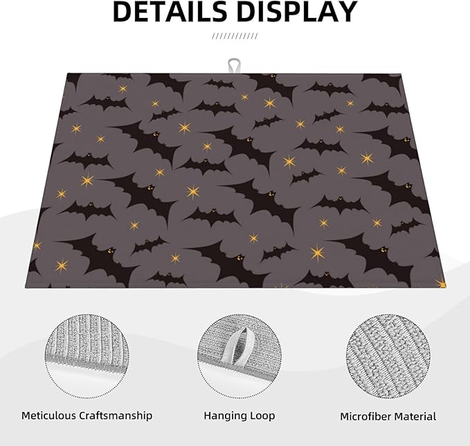 Star Bats Witchy Dish Drying Mat 18x24 - Image 3