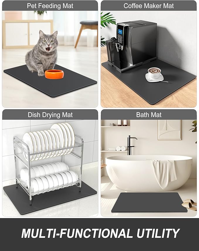 Rnivvi Dish Drying Mat for Kitchen Counter, 12 x 19" Super Absorbent Drainer - Image 7