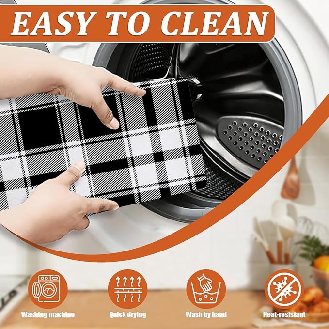 White and Black Dish Drying Mat - Image 4