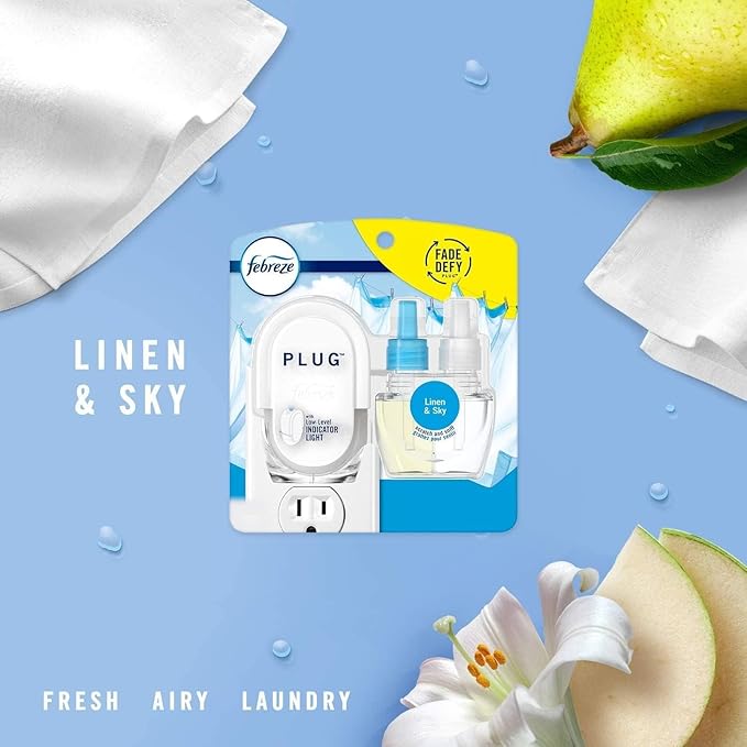 Febreze PLUG, Linen & Sky, Starter Kit & .87 fl. oz. Refills - Image 8