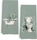 Sage Green Eucalyptus Hand Towels by Unknown