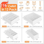 12 Pack Drawer Organizers for Clothing, 116 Large Compartments Fabric Dresser - Image 2