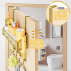 Over The Door Hooks Organizer, Coat Rack Over The Door Storage Hanger Towel Rack - Image 7