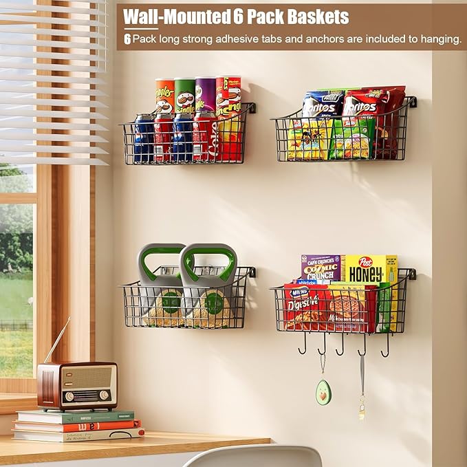 Sonyabecca 6 Pack Hanging Wall Basket - Image 7